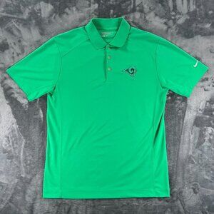 Nike Golf Green Polo Men M St. Louis Rams Football NFL Team Coach Jersey